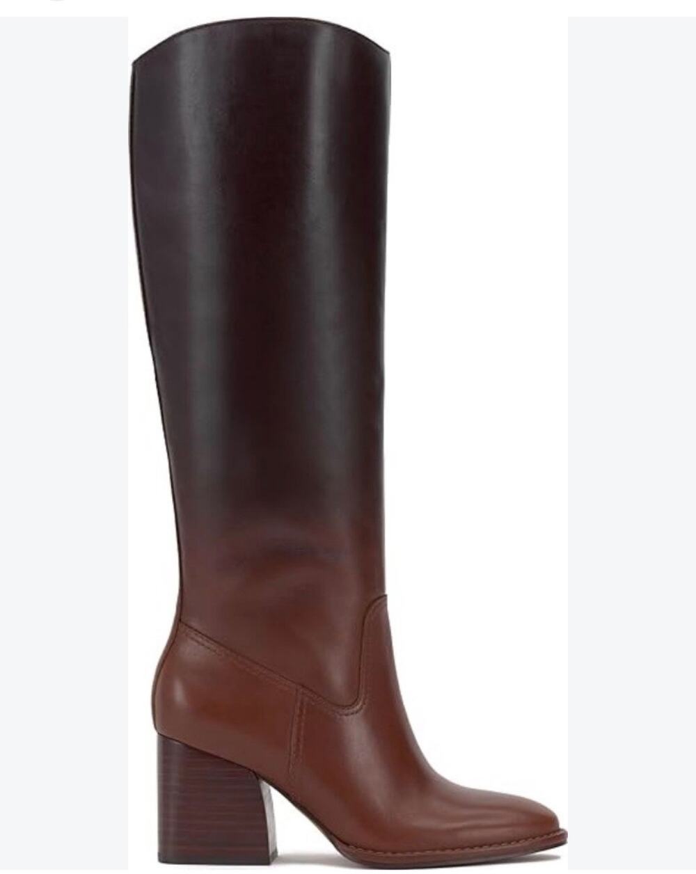Vince Camuto Leila Brown Ombré Leather Knee High Block Heel Boots 5.5M NWOB